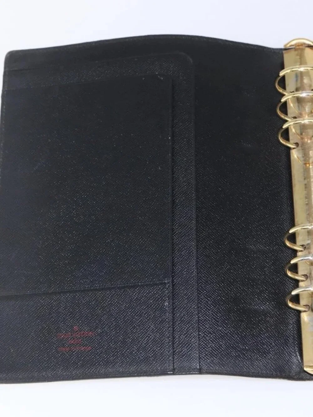 LOUIS VUITTON Epi Agenda GM Day Planner Cover Black Gold R20212 LV Auth yk20152